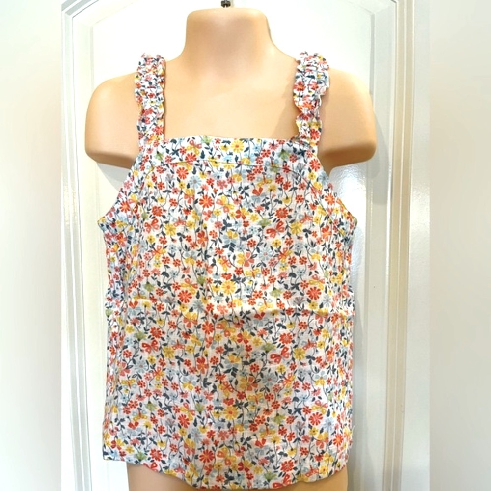 COPPER KEY girls floral tank top Size 6X.  Rayon & Linen